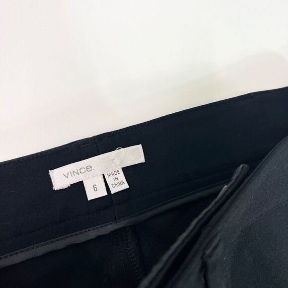 Vince Pants Womens 6 Career Pull On Black Ponte Straight Pockets - Picture 3 of 10